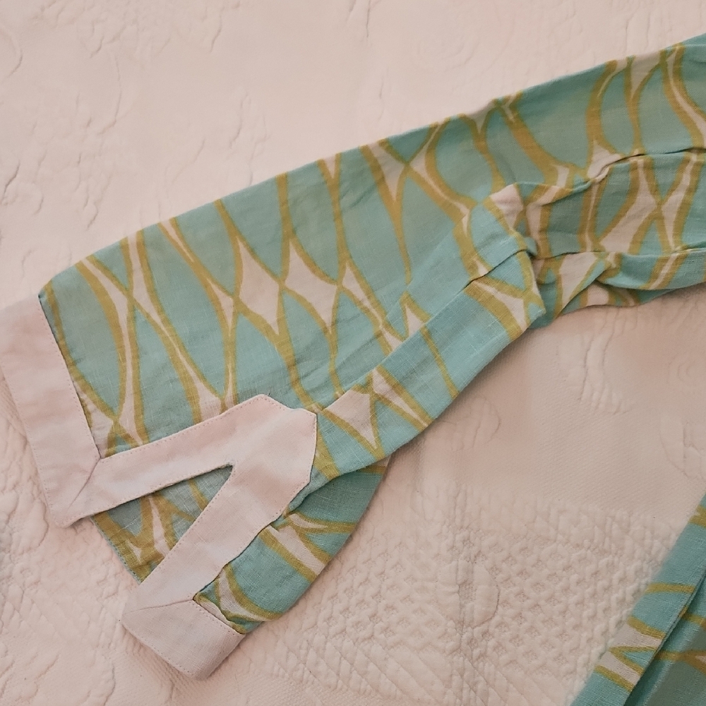 Lands' End Aqua and White Tunic Top - Picture 11 of 11